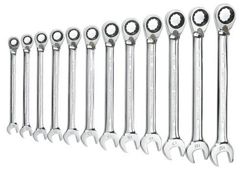 KD 9620 Gear Wrench 12 Piece 8-Millimeter to 19-Millimeter Reversible Ratcheting Box End and Open End Combination Wrench Set