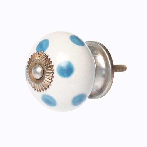 Blue Spot Ceramic Drawer Knob