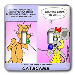 Londons Times Funny Cat Cartoons - Cat Scams - Light Switch Covers - double toggle switch