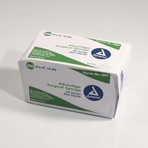 Dynarex Non-Sterile Gauze Sponge, 4 Inch x 4 Inch, 200 Count