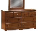 Atlantic Furniture 6 Drawer Windsor Dresser - 54 in - Antique Walnut