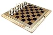 Folding 16" wooden chess set with handle and storage