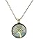 Art Tree Long Chain Women Pendant Necklace Vintage Bronze Charm Necklace Life of Tree Glass Necklace Jewelry for Women for Mom