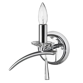 Dainolite SOP-7-1W-L 1-Light Crystal Wall Lamp, Polished Chrome by Dainolite