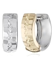 14k Two-Tone Gold Huggie Earrings