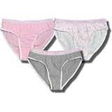 Calvin Klein Girl's 3 pack girls panties in pink, grey, and polka dot
