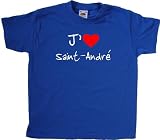 Fruit of the Loom - T-Shirt J'aime Saint-André - enfant - Bleu Roi