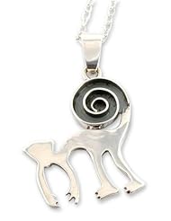Sterling silver pendant necklace, Nazca Monkey Tricks
