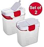 Prep Solutions by Progressive Flour Keeper with Built in Leveler, 3.8 quart, Pack of 2