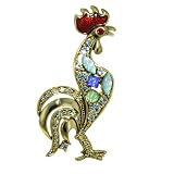 Pugster Gold Plated Rooster Brooch