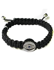 Diamond Pave Macrame Hemp Bracelet Sterling Silver Handmade Jewelry