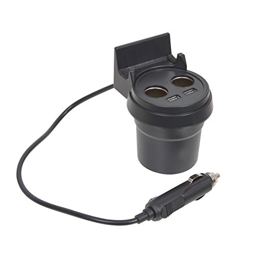ドリンクホルダー固定シガー＆USBデュアルチャージャー 　USBCHGC4　サンコーレアモノショップ
