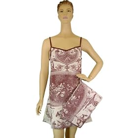 Buy Brown Toile French Elegant Floral Design Camisole Style Sleeveless Sleepdress night dress... by PD
