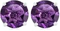 Sterling Silver 8mm Round Amethyst Earrings