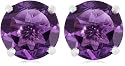 Sterling Silver 8mm Round Amethyst Earrings