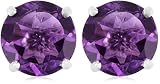 Sterling Silver 8mm Round Amethyst Earrings