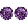 Sterling Silver 8mm Round Amethyst Earrings