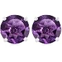 Sterling Silver 8mm Round Amethyst Earrings