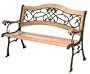 Astonica Ivy Inlay Garden Bench, Patina Finish