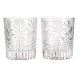 South Beach Palm Double Old-Fashioned Glasses Set of 4