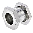 0 Gauge Stainless Steel Screw Fit Hexagon Flesh Tunnel