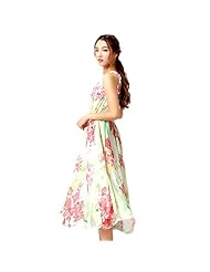Elasticized   Waistline Round Neck Halter Chiffon Goddess  Dress