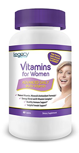 Best Vitamins For Women by Legacy Nutra * Advanced Daily Multivitamin with Antioxidant Immune Support, Natural Energy w/o Caffeine, Vitamin B Complex & Female Support For The Unique Needs of a Woman Best Vitamins For Women by Legacy Nutra * Advanced Daily Multivitamin with Antioxidant Immune Support, Natural Energy w/o Caffeine, Vitamin B Complex & Female Support For The Unique Needs of a Woman