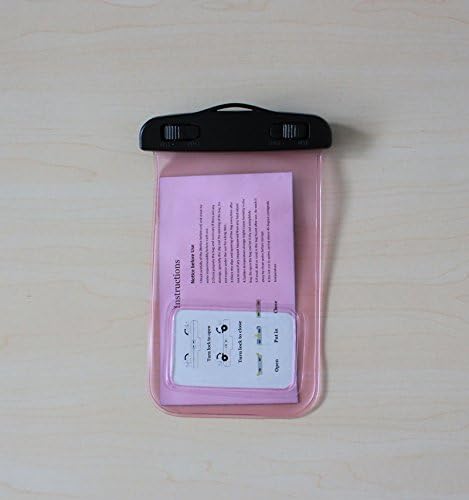 Waterproof Underwater Dry Case Pouch Bag for iPhone 5S, iPhone 5C, iPhone 5, iPod, MP3 Players, Digital Cameras and Other Similar Sized Device. Suitable for Swimming, Biking, Hiking, Skiing, Fishing, Kayaking and Other Outdoor Activities and Travels - IPX8 Certified, Safe & Reliable (Pink)