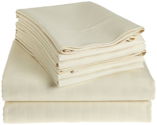 Hotel Fine Linens 1000-Thread Count 6-Piece Egyptian Cotton Queen Sheet Set, Ivory