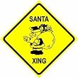 SANTA CROSSING sign * street christmas