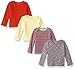 Hanes Ultimate Baby Flexy 4 Pack Long Sleeve Crew Tees, Yellow/Reds, 18-24 Months