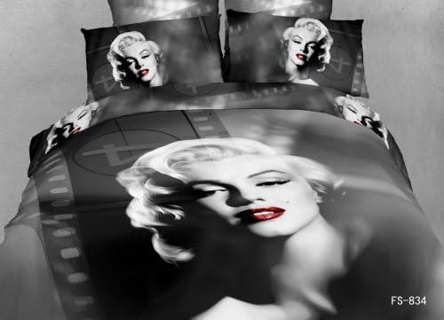 QGD Home Textile,unique 3d Bedding Sets,marilyn Monroe Bedding Set,beautiful Light Grey Bedding Sets,4pcs Bed Sets,queen Size Bedding Set (Marilyn Monroe)