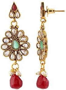 Cyan Water-resistant Ethnic Jewellery Set with Maang Tika for Women