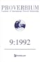 Proverbium: Yearbook of International Proverb Scholarship (No. 9, 1992)