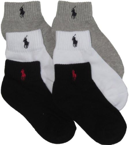 Polo Ralph Lauren Boy's 6-Pair Quarter Crew Socks