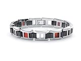 Tonino Lamborghini Primo Collection Stainless Steel Bracelet with Three Red Crystal Stones