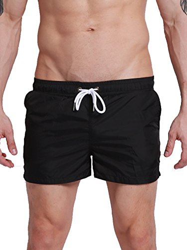 Neleus Men's Dry Fit Athletic Running Beach Shorts,801,Black,USA S,Asia Tag M