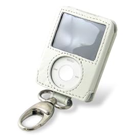 PDAIR レザーケース for iPod nano(3rd Gen) ホルダー付 スリーブタイプ(ホワイト) PALCIPDN3HS/WH