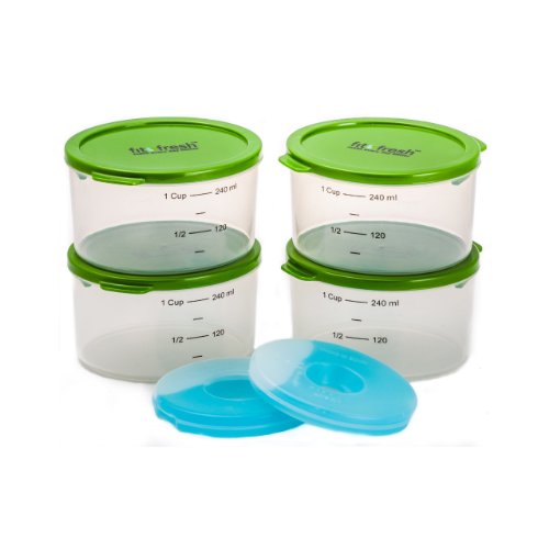 Best Quality Fit & Fresh, 1 Cup Chill Containers, 4 Pack Best Quality Food Containers