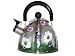 ArtisanStreet's Garden Design Whistling Tea Kettle. Hand Painted Tea Pot Features Beautiful Scene With Bright Daisies And Other Garden Flowers. Made To Order & Signed By Artisan.