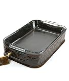 Large Hammered Rectangular Casserole with Glass Insert