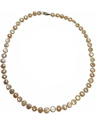 Pink 1 Strand 16" Freshwater Pearl Necklace with Sterling Silver Clasp