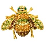24k Gold Plated Swarovski Crystal Bumble Bee Brooch Pin, 1/2