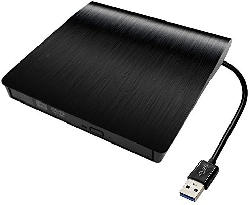 Wini USB 3.0 External Slot CD VCD DVD RW Black Super External Drive for Apple Macbook Pro Air iMac, Surface Pro 4, Windows 10