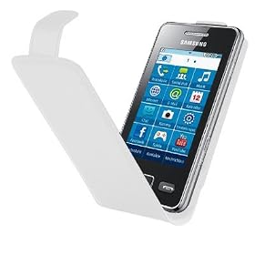 Etui Samsung S5260 "Player City" Portefeuille Simili Blanc
