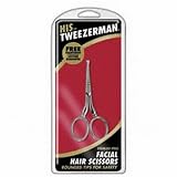His tweezerman facial hair scissor stainless steel