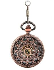Tirio Antique Magic Roman Half Hunter silver Steel Hollow Skeleton Hand Wind Mechanical Pocket Watch