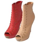 Adi Designs Womens Open Toe Platform Stiletto Boots
