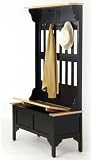 Hall Tree and Storage Bench - Black