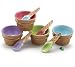 Set Of 4 Colorful Ice Cream Bowls/Dishes With Spoons Great For Party